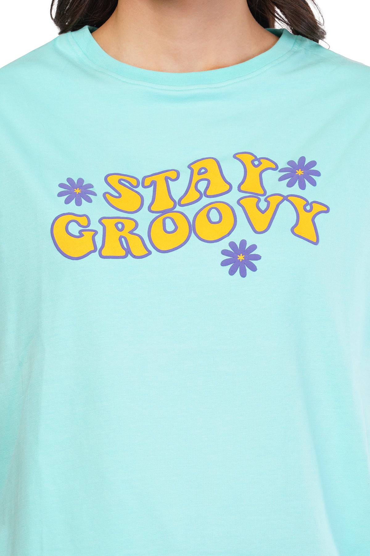 Women's Free Fit Printed Ladies T-Shirt | Stay Groovy | Yucca