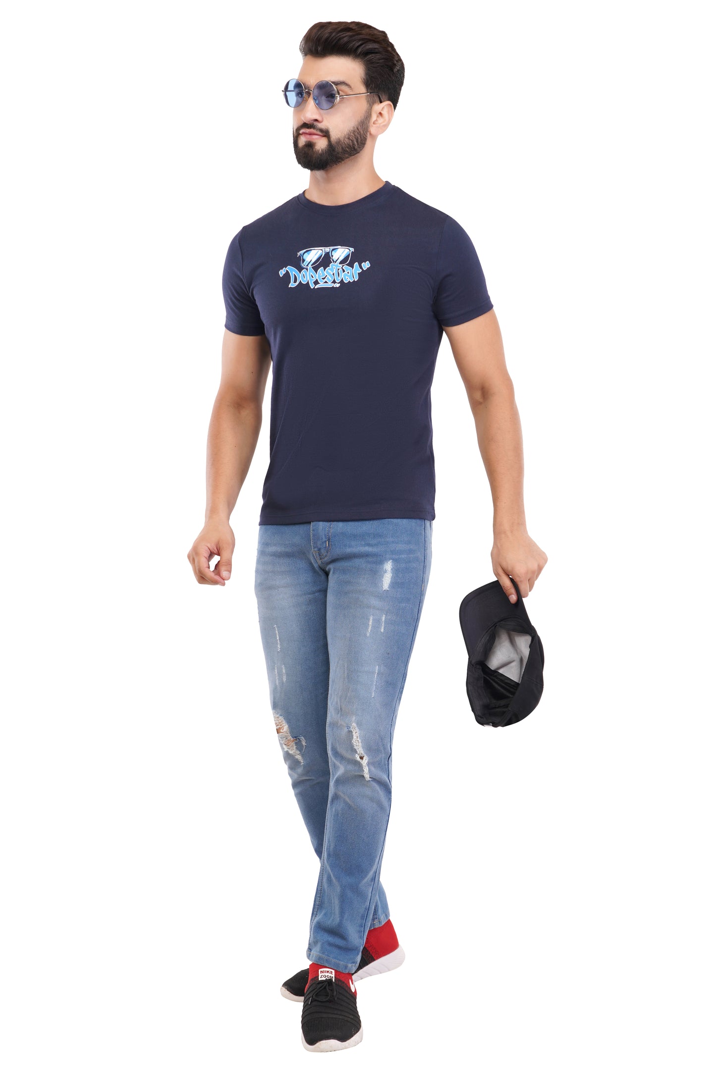 Men's Printed Round Neck Poly Cotton T-Shirt