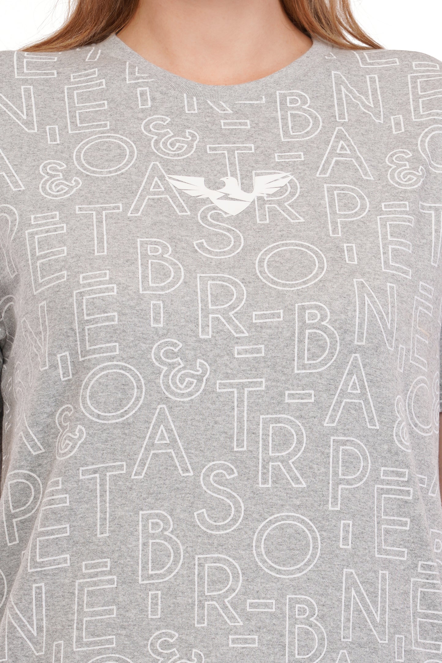 Women's Typography - AOP  Round Neck Poly Cotton T-Shirt