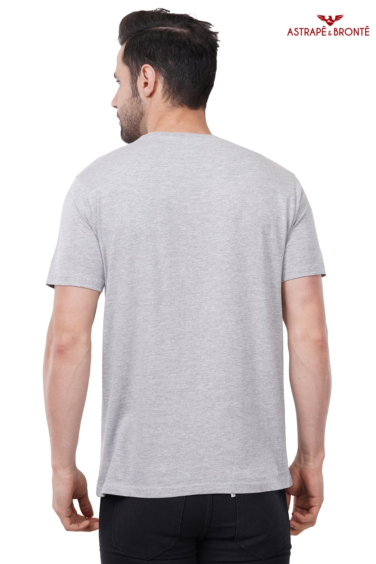 Trendy Printed Round Neck Pure Cotton Half Sleeve T-Shirt for Men | Wood Stock | Grey Melange