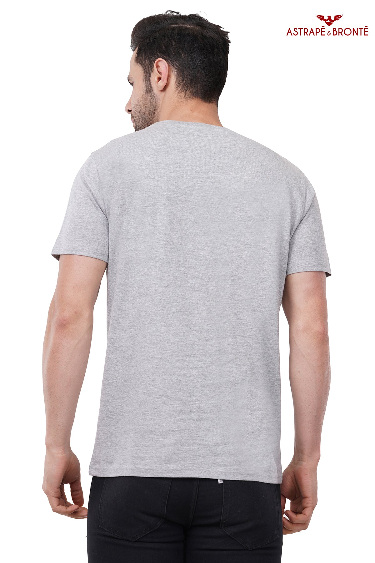 Trendy Printed Round Neck Pure Cotton Half Sleeve T-Shirt for Men | Love | Grey Melange